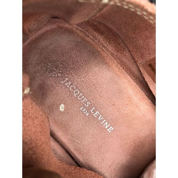 Jacques Levine 1936 Pink Suede Leather Floral Pointed Toe Flats Women Sz 10M US - Picture 9 of 16